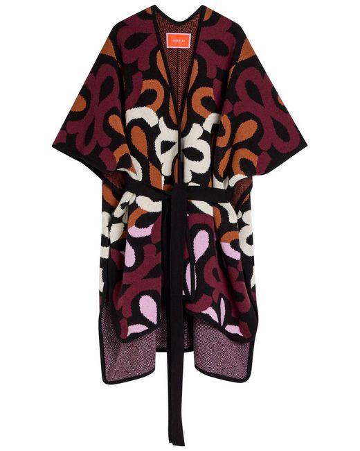 LaDoubleJ Red Maiolika Patterned Wool Robe