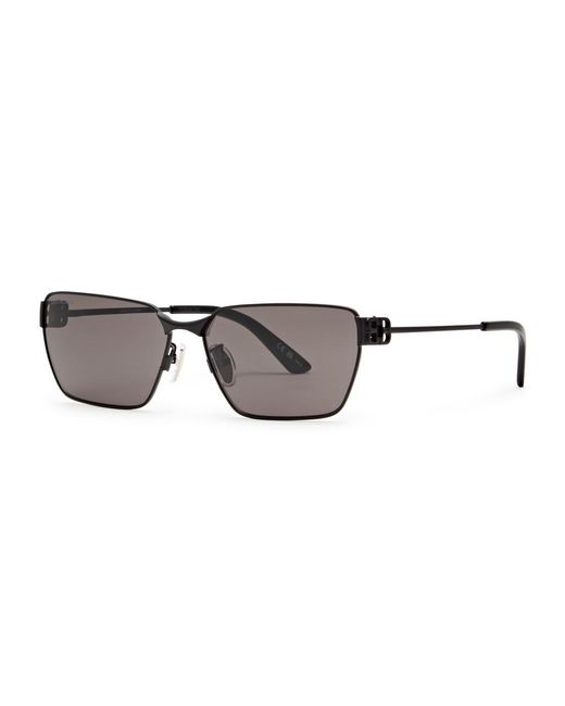 Balenciaga Metallic Rectangle-Frame Sunglasses for men