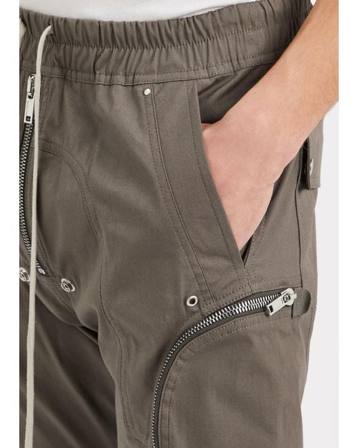 Rick Owens Gray Bauhaus Stretch-cotton Cargo Trousers for men