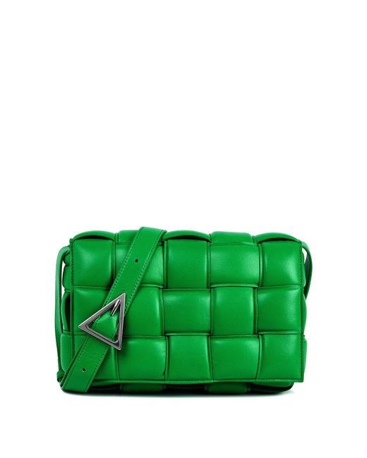 Bottega Veneta Green Padded Cassette Intrecciato Leather Cross-Body Bag