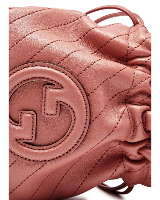 Gucci Red Blondie Mini Leather Bucket Bag
