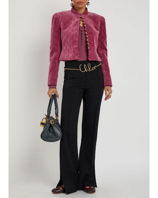 Chloé Embroidered-Jacquard Velvet Jacket