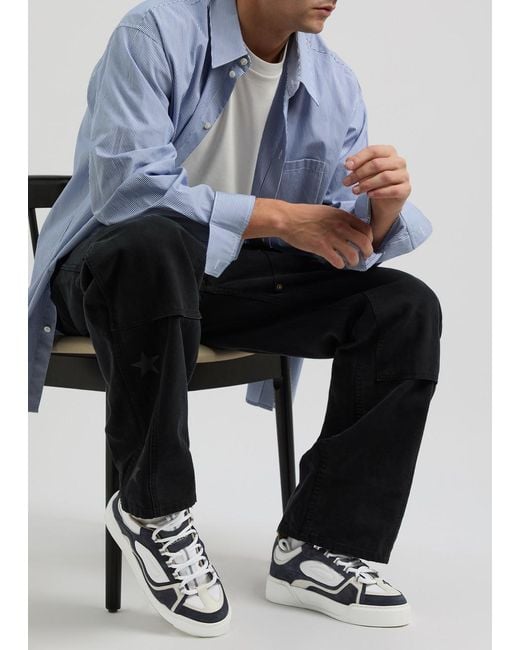 Cleens White Essential Skate Evo Panelled Mesh Sneakers for men