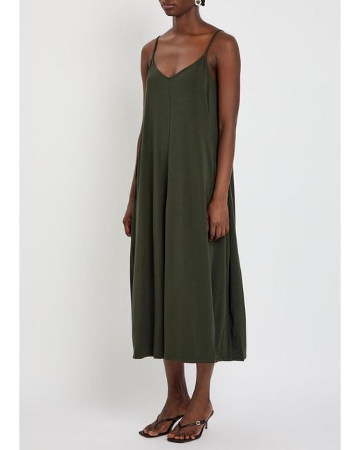 Eileen Fisher Green Lantern Jersey Midi Dress