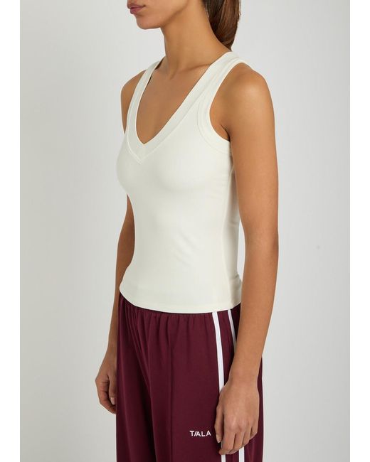 Tala White 365 Ribbed V-Neck Stretch-Modal Vest