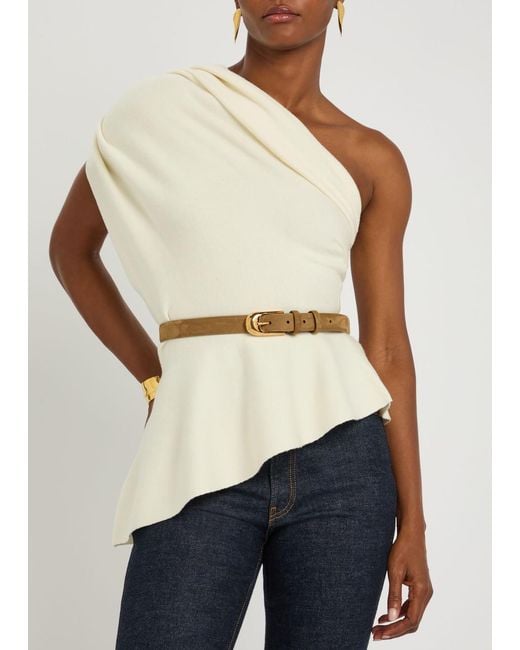 Khaite Natural Dome Suede Belt