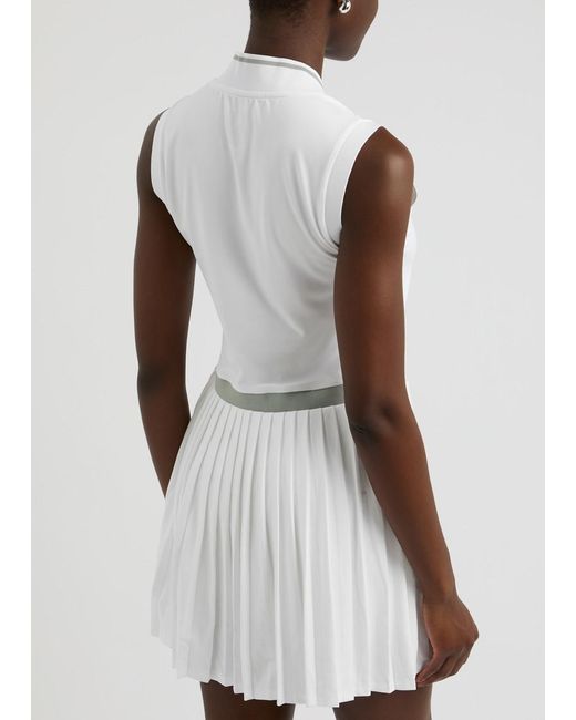 Varley White Suki Court Stretch-Jersey Mini Dress