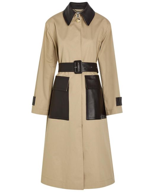 Joseph Natural Zaman Belted Leather And Cotton Coat