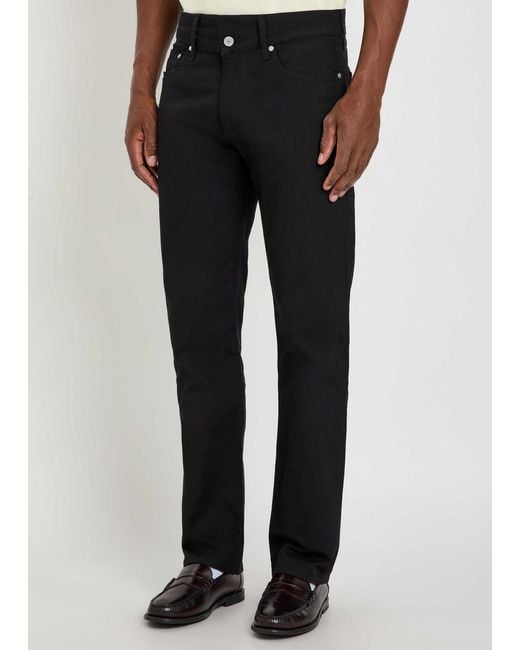 Citizens of Humanity Black Elijah Straight-Leg Cotton-Blend Trousers for men