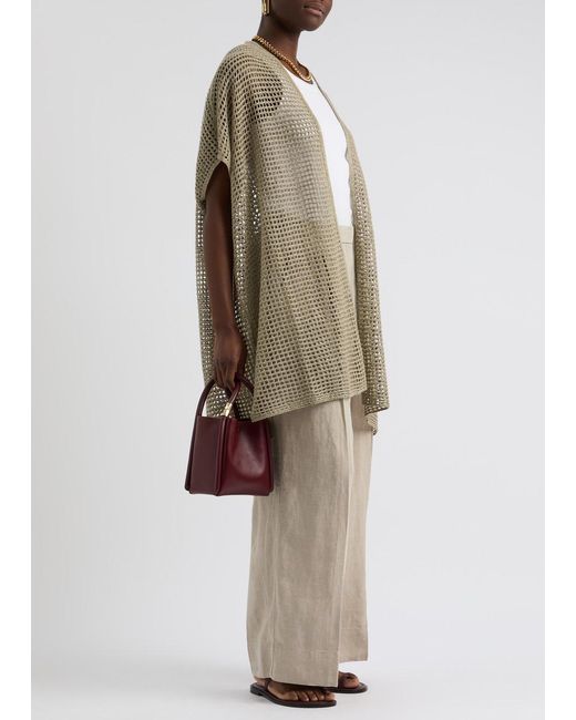 Eileen Fisher Natural Open-knit Linen Cardigan