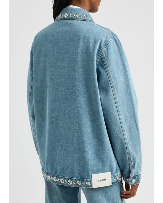 Coperni Blue Studded Denim Jacket