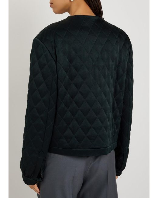 Blazé Milano Black Quilted Satin Bolero Jacket