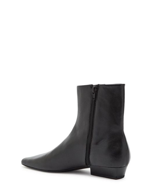 Staud Black Wally Leather Ankle Boots