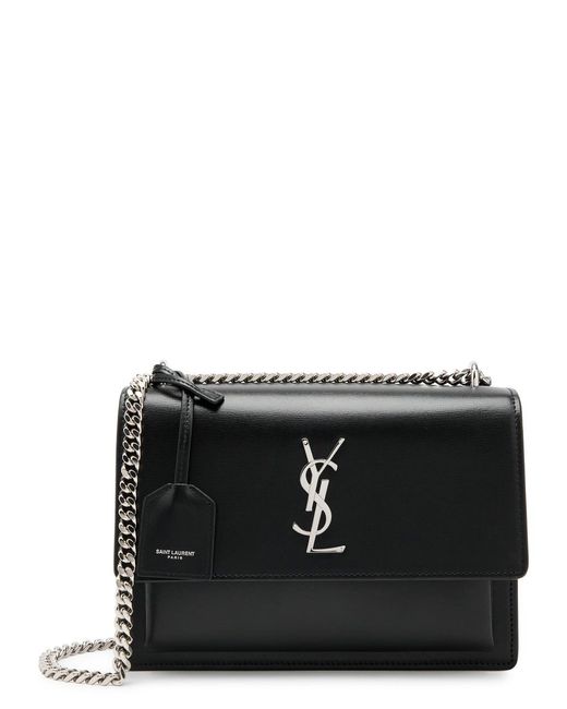 Saint Laurent Black Sunset Medium Leather Shoulder Bag