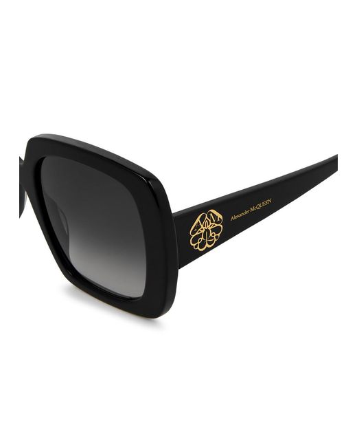 Alexander McQueen Black Cat-eye Sunglasses, Sunglasses, Black