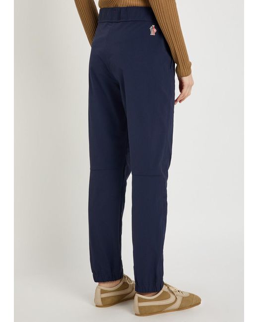 Moncler Blue Logo-Appliquéd Stretch-Polyamide Trousers
