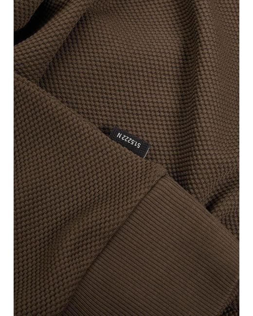 Oliver Spencer Brown Amery Waffle-Knit Polo Shirt for men