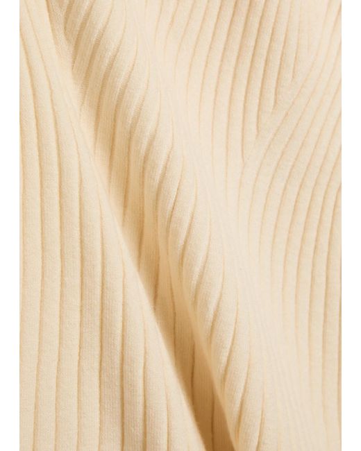 PAIGE Natural Olie Ribbed Knit Mini Polo Dress