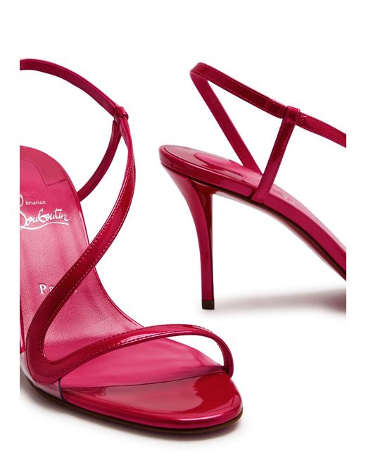 Christian Louboutin Pink Rosa Z 80 Asymmetric Patent Leather Sandals