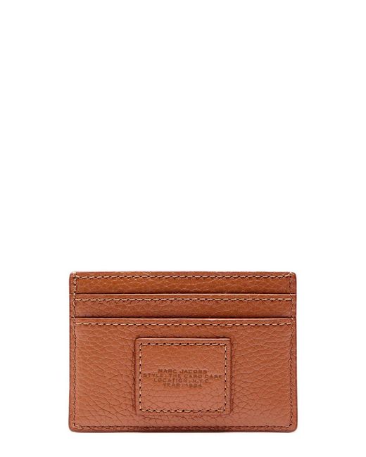 Marc Jacobs Brown The Card Case Grained Leather Card Holder