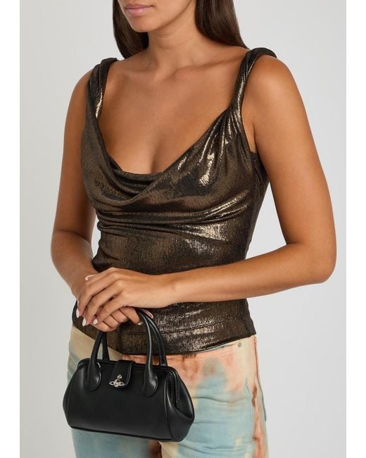 Vivienne Westwood Black Pamela Small Faux Leather Top Handle Bag