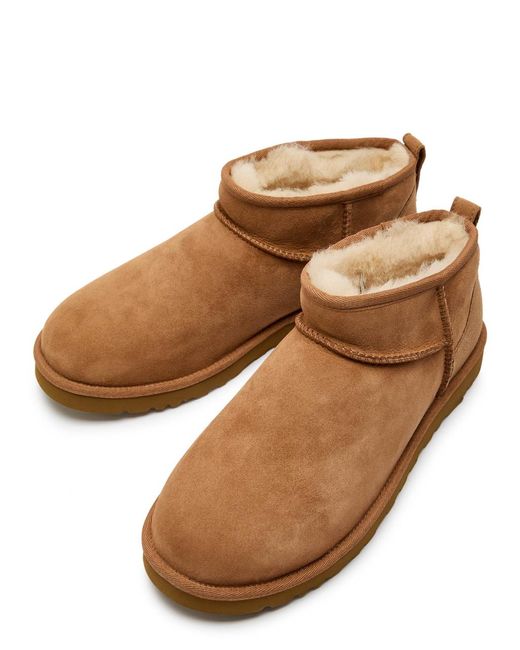 Ugg Brown Classic Ultra Mini Suede Ankle Boots for men