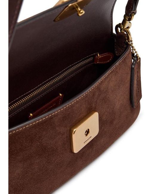 COACH Brown Jet Suede Shoulder Bag