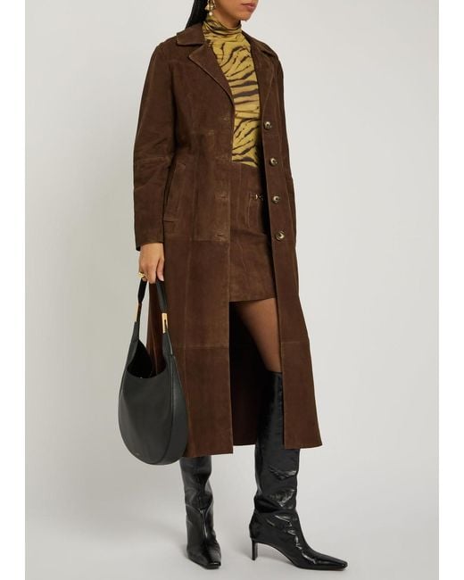 Rixo Brown Astrea Suede Coat