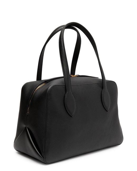 Khaite Black Maeve Medium Leather Top Handle Bag