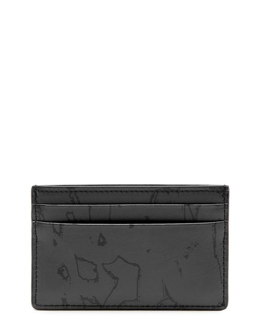 Alexander McQueen Gray Logo-print Leather Card Holder for men
