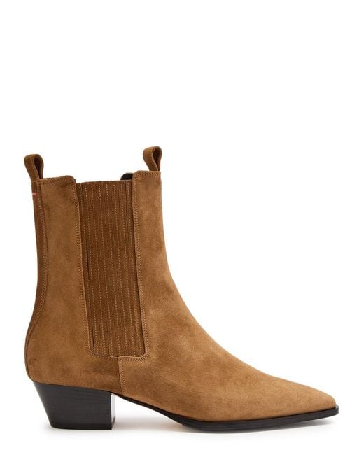 Aeyde Brown Agata 35 Suede Ankle Boots