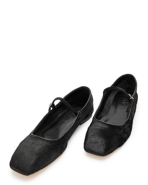 Aeyde Black Uma Pony Hair Mary Jane Flats