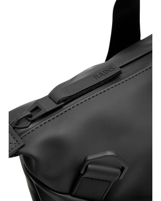 Rains Black Hilo Weekend Small Rubberised Holdall for men