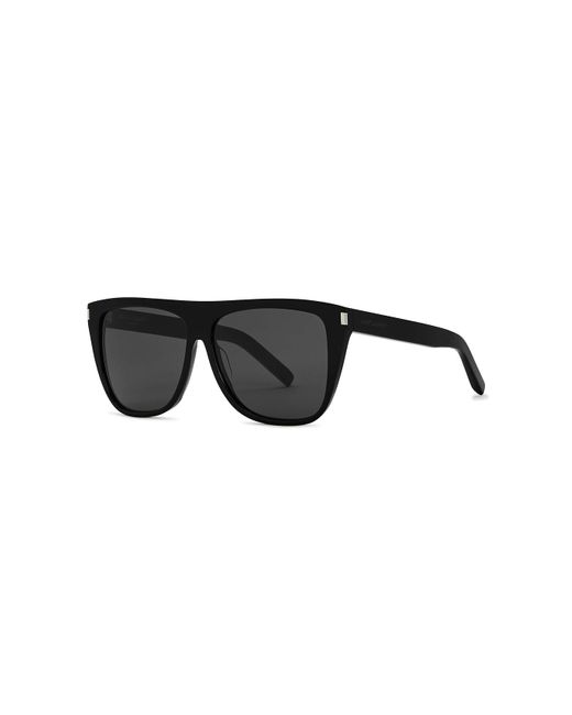 Saint Laurent Black D-Frame Sunglasses, Sunglasses, Charcoal Lenses for men