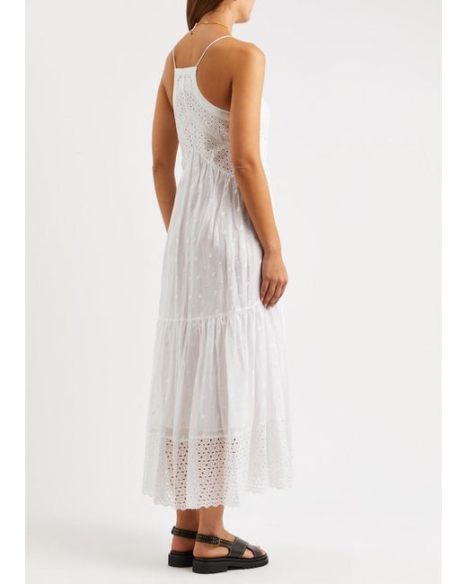 Isabel Marant White Sabba Broderie-anglaise Cotton Maxi Dress