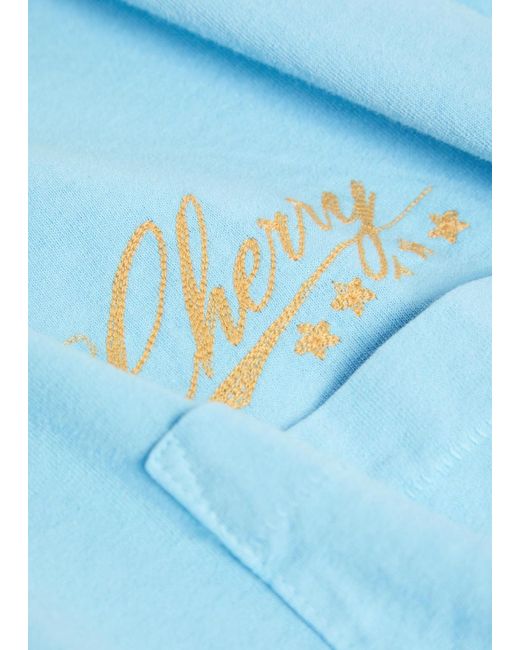 CHERRY LA Blue 5 Star Logo-Embroidered Cotton T-Shirt for men
