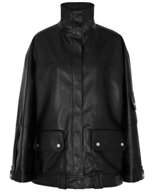 Nanushka Black Silva Regenerated Leather Jacket