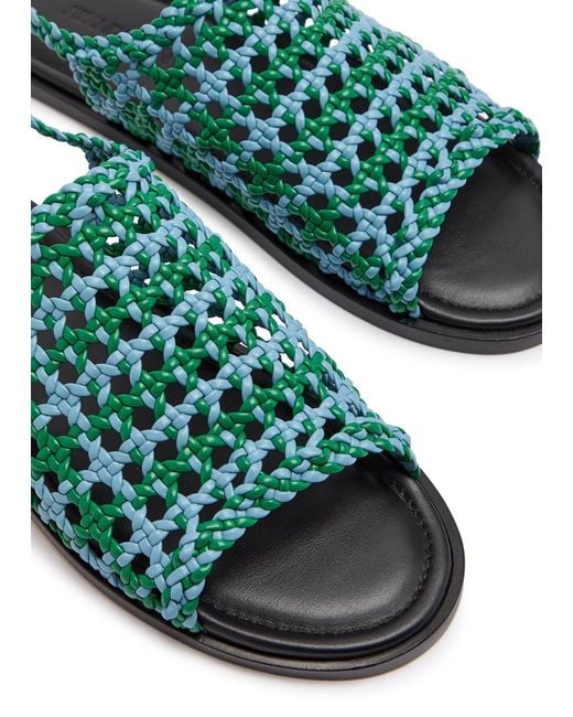 J.W. Anderson Green Net Woven Leather Sandals
