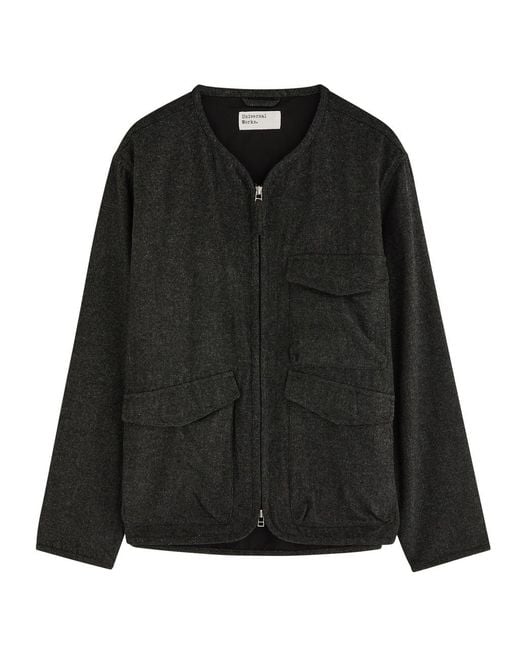 Universal Works Black Parachute Liner Woven Jacket for men