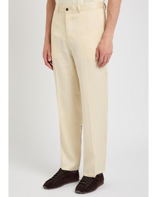 Malbon Natural La Perla Straight-Leg Tencel-Twill Trousers for men