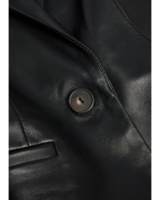 Vince Black Shrunken Leather Blazer
