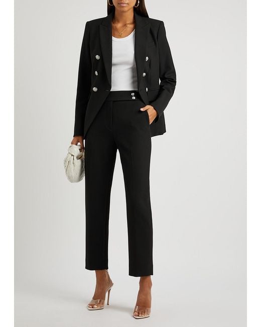 Veronica Beard Black Renzo Straight-leg Trousers