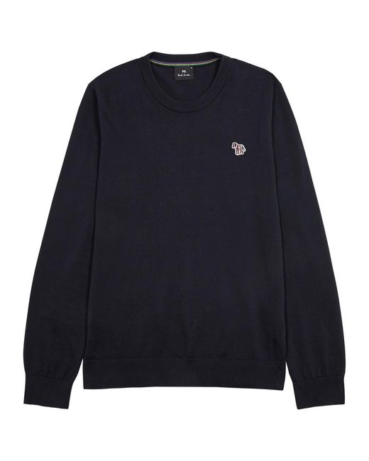PS by Paul Smith Blue Logo Cotton Jumper for men