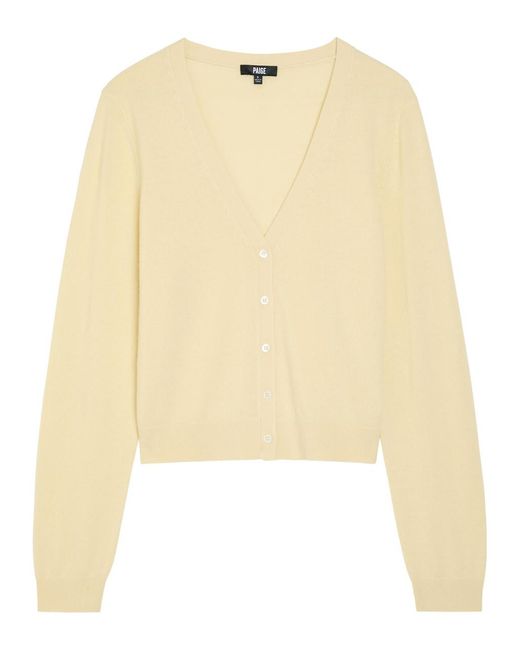 PAIGE Natural Brioche Cashmere Cardigan