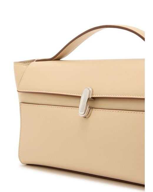 SAVETTE Natural Trapeze Leather Pochette