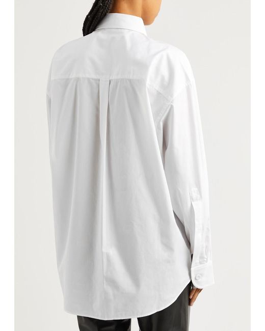 Stella McCartney White Cornelli Embroidered Cotton-poplin Shirt