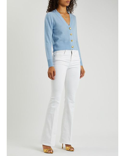 Veronica Beard White Beverly Skinny Flared-leg Jeans