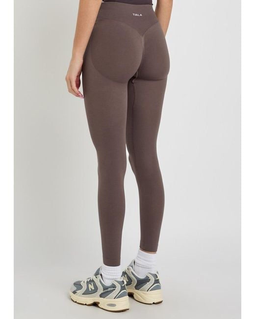 Tala Brown Sculpted Seamless Technical-Stretch Leggings