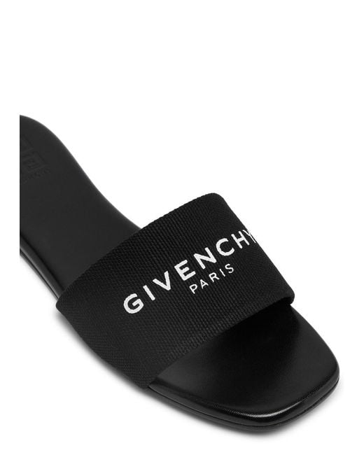 Givenchy Black Logo-print Canvas Sliders