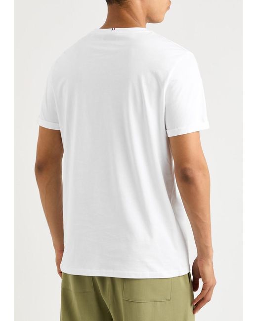 Les Deux White Lens Logo Cotton T-Shirt for men